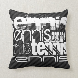 Coussin Tennis ; Gris Noir & Sombre