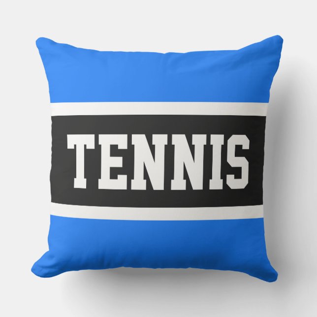 Coussin TENNIS Sporty les années 70 Bleu Bleu Bleu Bleu Bl (Recto)