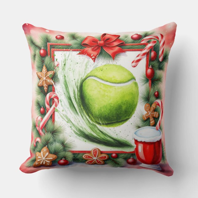 Coussin Tennis sur le thème de Noël pour joueur (Recto)