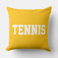 TENNIS Texte blanc athlétique sur fond jaune orang
