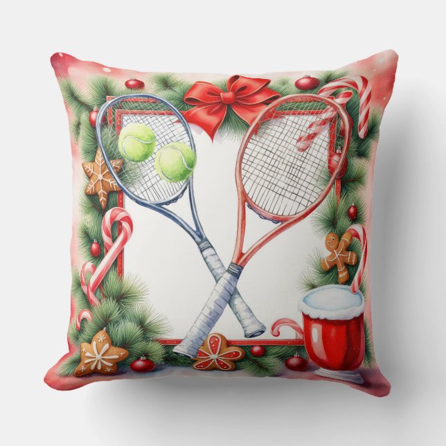 Coussin Tennis Thème de Noël pour Joueur (Recto)