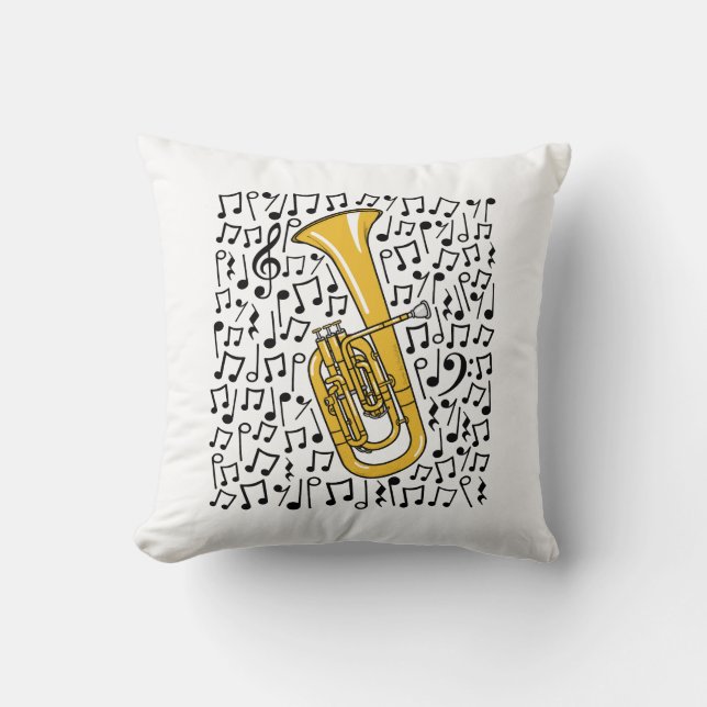 Coussin Tenor Horn Musical Notes Brass Music Teacher (Recto)