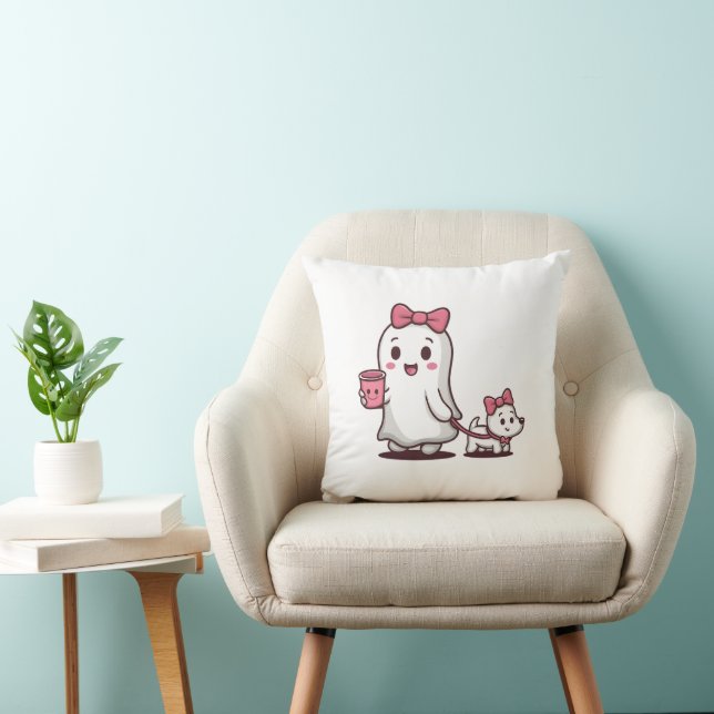 Coussin Tenue de fantôme mignon pour enfants pour Hallowee (Chaise)