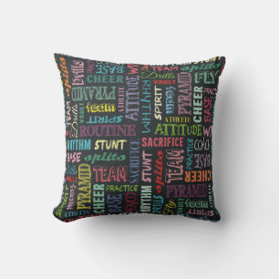 Coussin Termes de Cheer sur le Tableau Noir