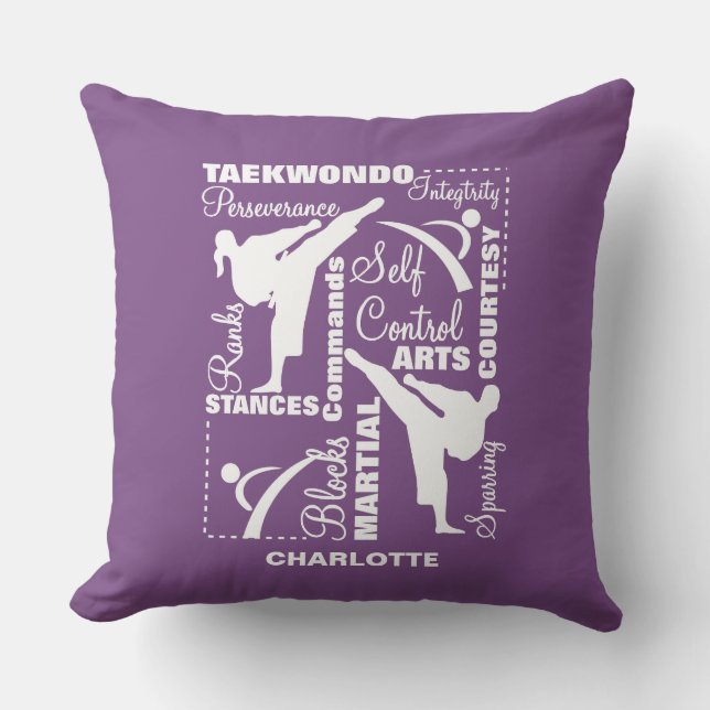 Coussin Terminologie des sports d'arts martiaux de Taekwon (Recto)