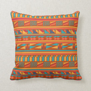Coussin Terracotta Abstrait Aztec Tribal Print Motif
