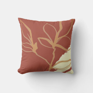 Coussin Terracotta Artisan Aquarelle Conception Feuille Je