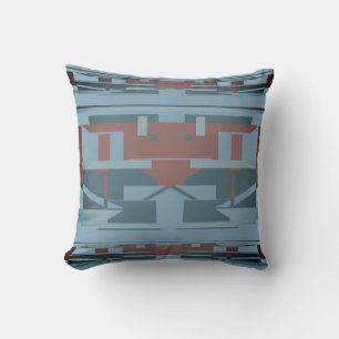 Coussin Terracotta bleu sur ardoise Mosaïque sud-ouest