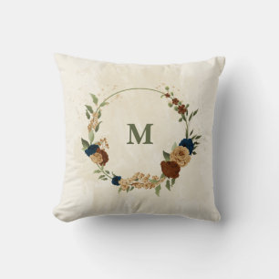 Coussin terracotta marine floral