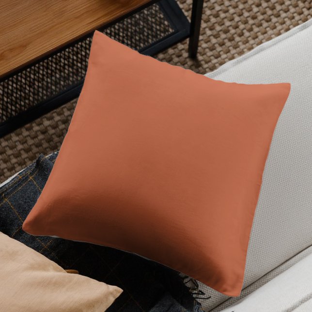 Coussin Terracotta Orange Solide Couleur Chaleureuse & Con (Créateur téléchargé)