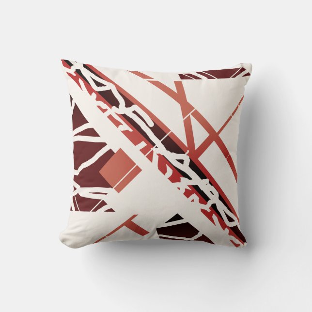 Coussin Terracotta Rouge Brown incliné Design sur blanc ca (Recto)