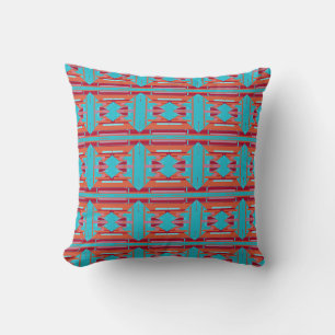 Coussin Terracotta rouge Turquoise Méditerranée Petits car