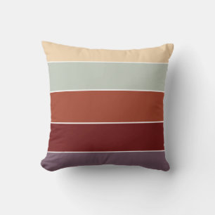 Coussin Terracotta rustique beige rayures chaudes automne