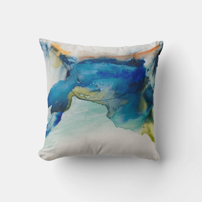 Coussin Terrain Abstrait - Bleu (Recto)