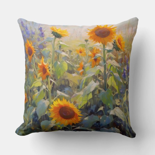 Coussin Terrain de tournesol (Recto)