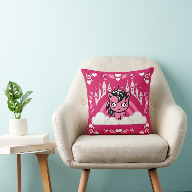 Coussin Terrain Et Château De La Unicorne Rose (Chaise)