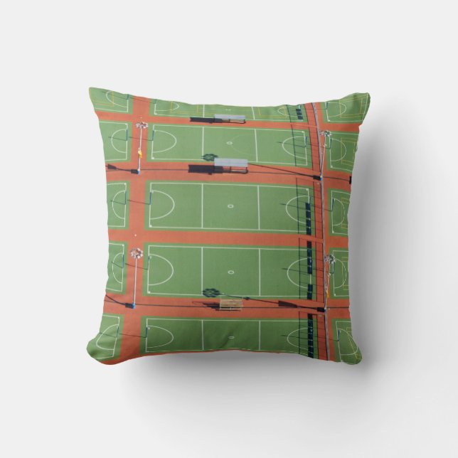 Coussin Terrains de tennis survolés par voie aérienne (Recto)