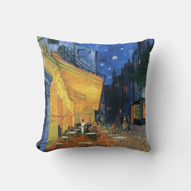 Coussin Terrasse de Café la nuit (Recto)