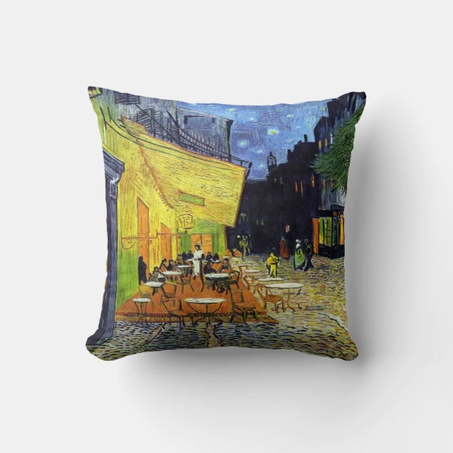 Coussin Terrasse de café la nuit par Vincent van Gogh 1888 (Recto)