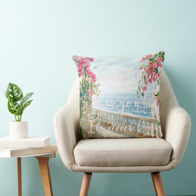 Coussin Terrasse des îles grecques | Citation de voyage  (Chaise)