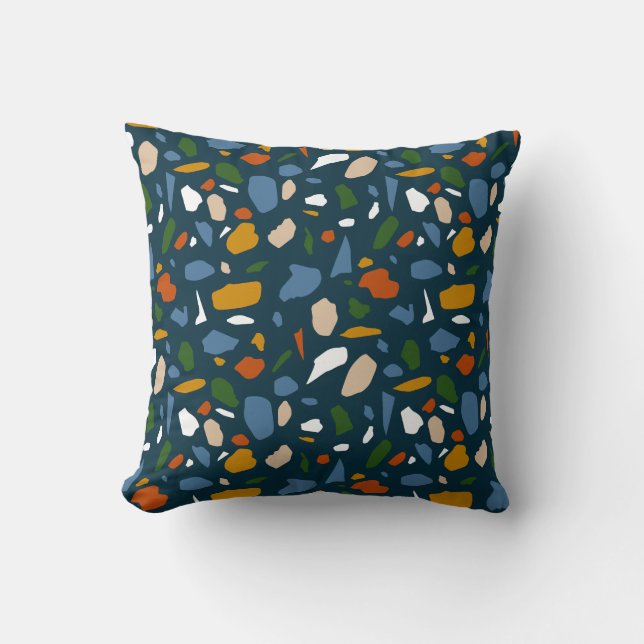 Coussin Terrazzo bleu Motif (Recto)