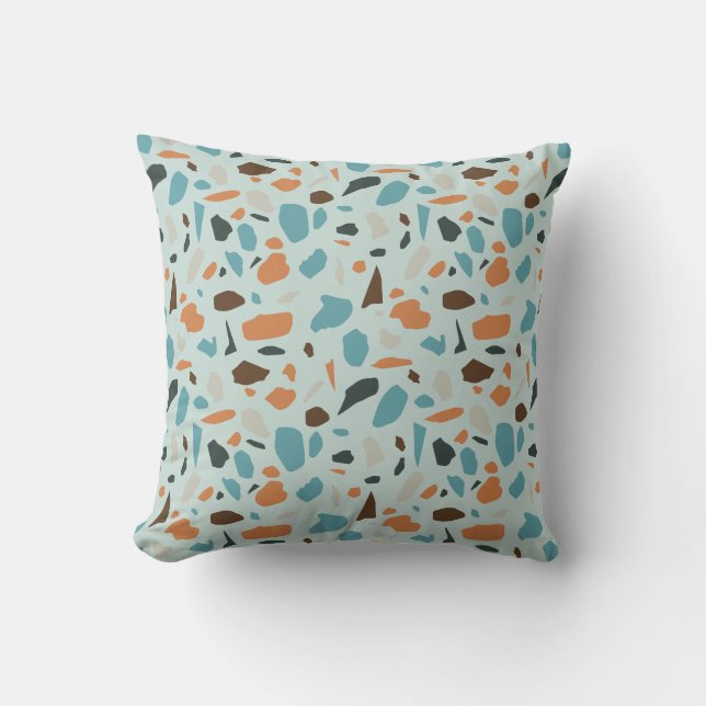 Coussin Terrazzo bleu Motif (Recto)