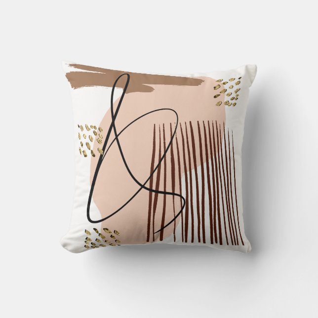Coussin Terre cuite moderne abstraite  (Recto)