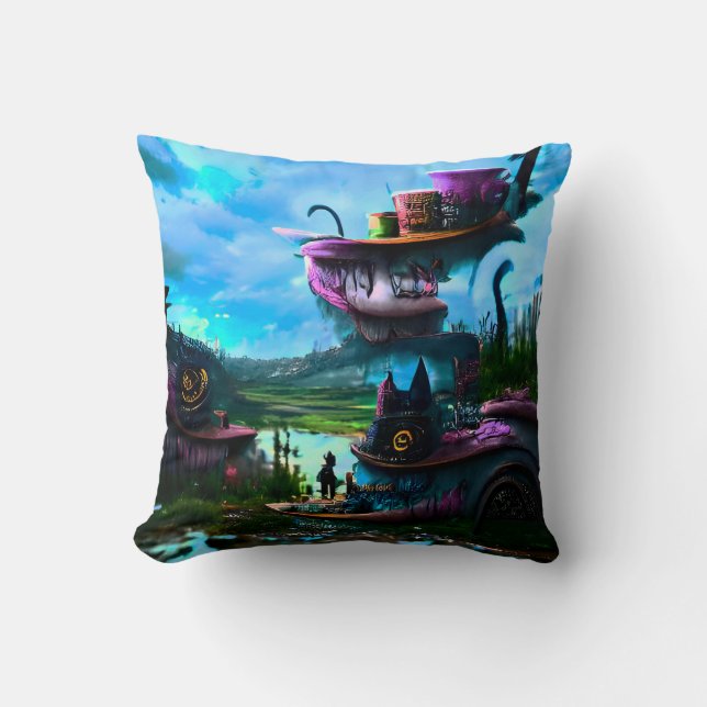 Coussin Terre de contes pocalyptiques (plus sombre) (Recto)