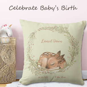 Coussin Terre de la feuille de printemps du cerf couché