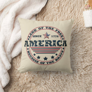 Coussin Terre De La Liberté À Cause De La Brave 4 juillet