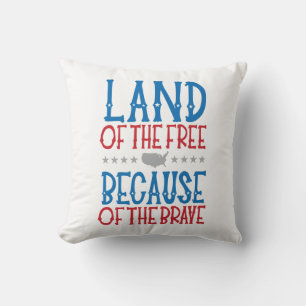 Coussin Terre de la Liberté Grâce aux Braves Patriotique