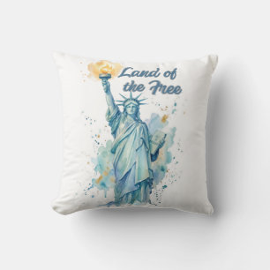 Coussin "Terre de la Liberté - Statue de la Liberté à l'aq