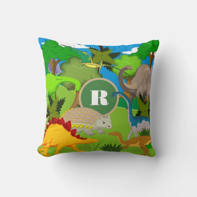Coussin Terre Dinosaure Personnalisée (Recto)