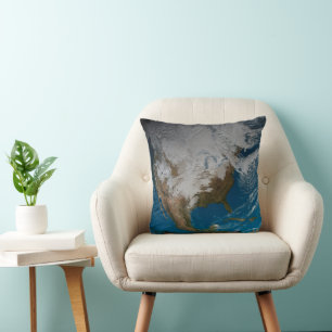 Coussin Terre Pleine Avec Des Nuages Simulés Sur L'Amériqu