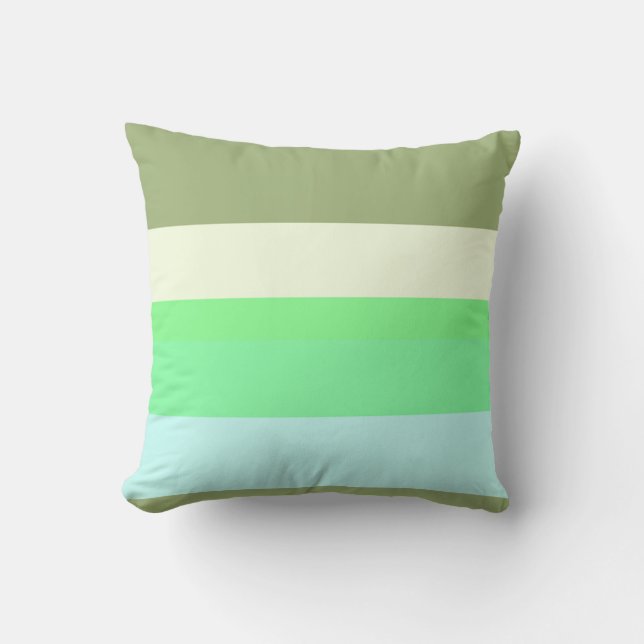 Coussin Terre Rétro & Rayures Verticales de la Mer (Recto)