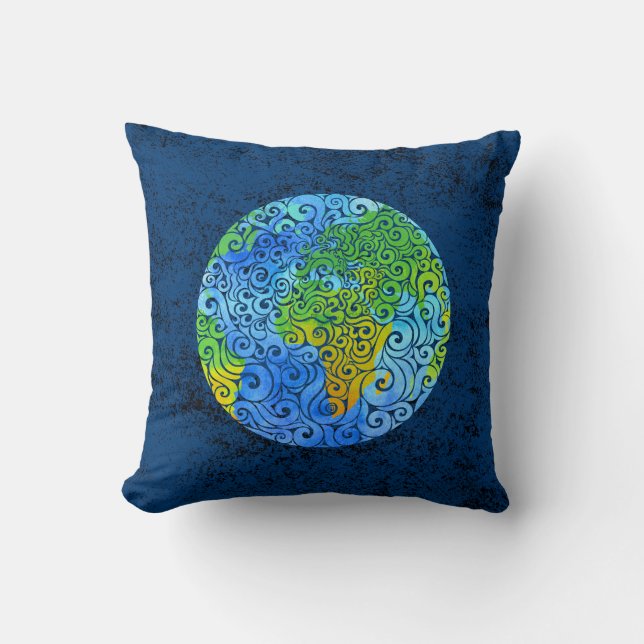 Coussin Terre tourbillonnant (Recto)