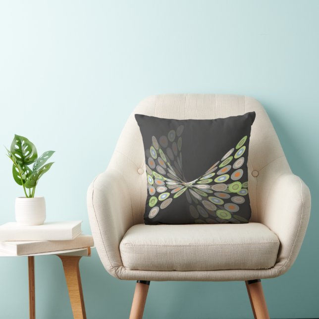 Coussin Terre verte papillon numérique Twist graphiques Ar (Chaise)