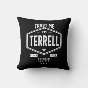 Coussin Terrell Nom personnalisé Anniversaire Cadeau