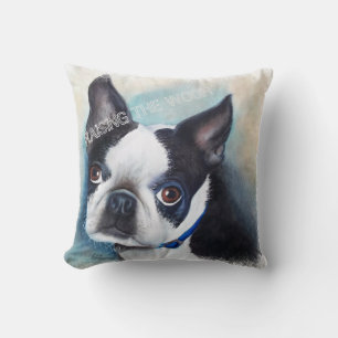 COUSSIN TERRIER BOSTON NOIR ET BLANC