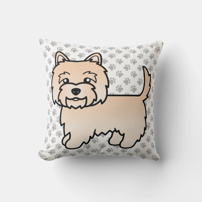 Coussin Terrier Cairn Cream Chien de Dessin Animé Mignon (Recto)