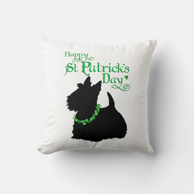 Coussin Terrier écossais de la Saint-Patrick (Recto)
