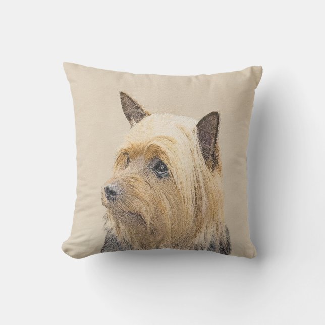 Coussin Terrier soyeux peignant - art original mignon de (Recto)
