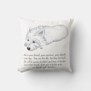 Coussin Terrier West Highland White Souvenir