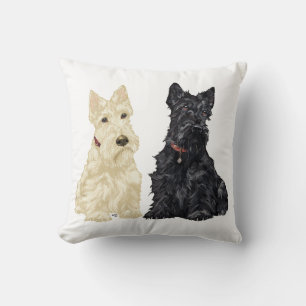 Coussin Terriers écossais roux et noirs
