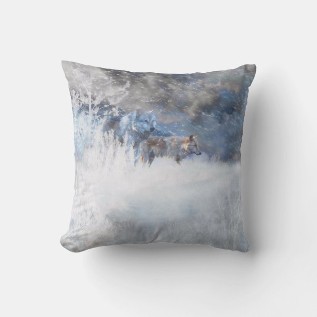 COUSSIN TERRITOIRE DU LOUP HIVER (Recto)