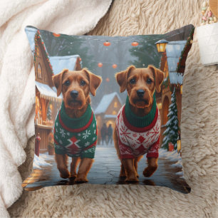 Coussin Tervrier de la baie de Chesapeake Noël Neige Vacan