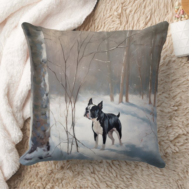 Coussin Tervueren de Boston Laissez-le neiger Noël (Couverture)