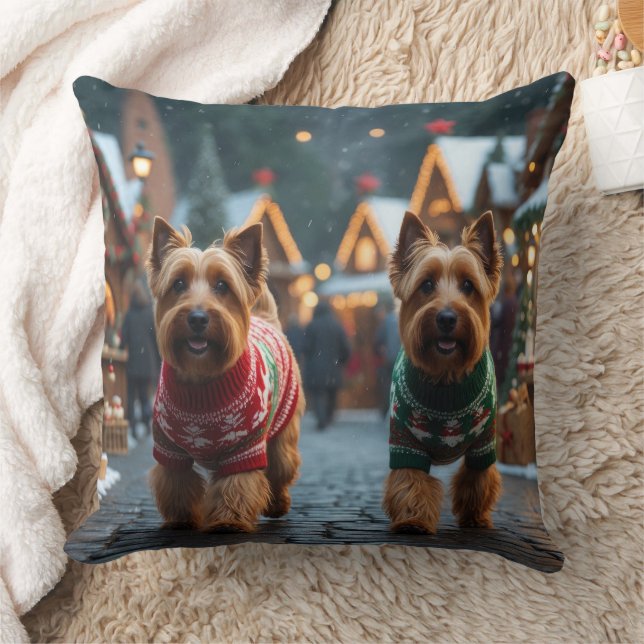 Coussin Tervueren Wheatens de Noël Fête  (Couverture)