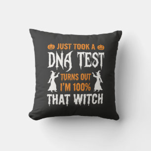 Coussin Test ADN sorcière drôle d'Halloween Graphique
