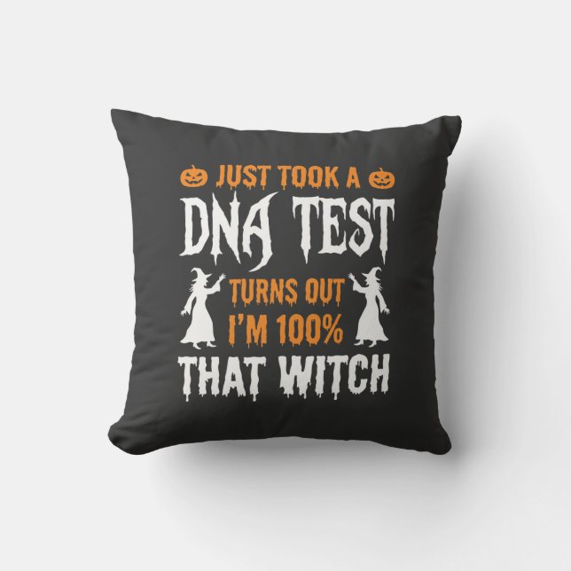 Coussin Test ADN sorcière drôle d'Halloween Graphique (Recto)
